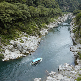 Float down the river through Obokekyo Gorge in the Iya Valley