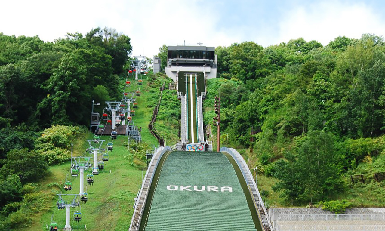 Take a simulated ski jump at the Okurayama Ski Jump Stadium